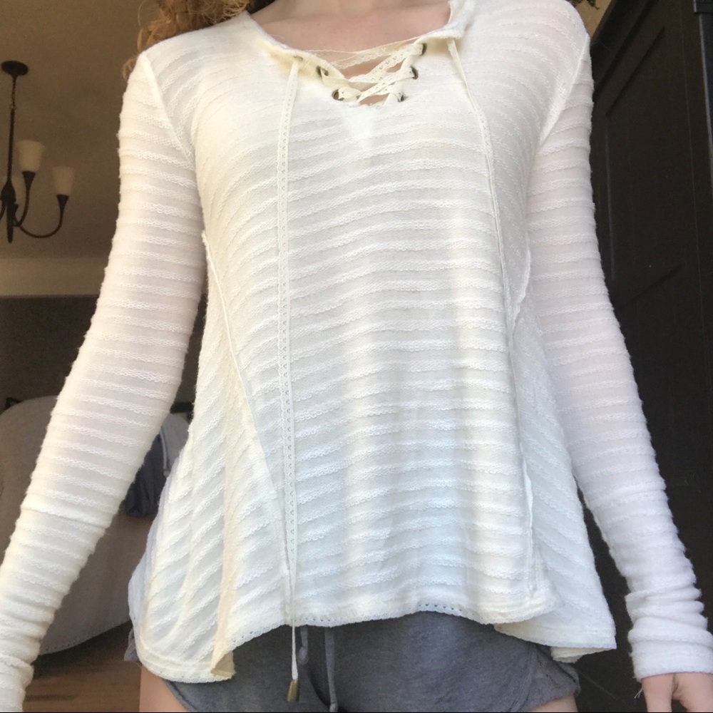 NEVER WORN long sleeve lace up tee from Nordstrom